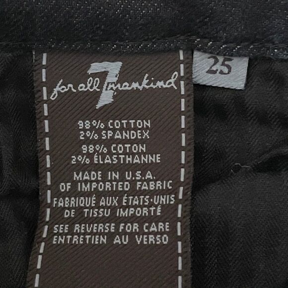 7 All Mankind Goth Victorian Print Black Skinny Jean 25 Low Rise Brocade Stretch - Picture 8 of 10